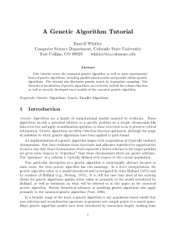 A Genetic Algorithm Tutorial - Colorado State University Computer