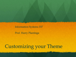 Customizing your theme