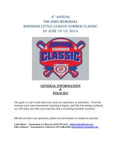 2014 Tim John Horsham Tournament Rules
