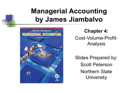 Chapter 4: Cost-Volume