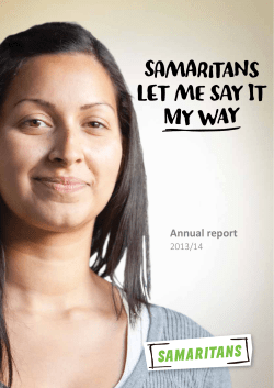 SAMARITANS LET ME SAY IT MY WAY
