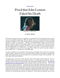 Proof that John Lennon Faked his Death