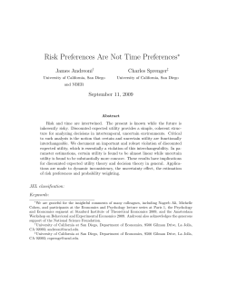 Risk Preferences Are Not Time Preferences