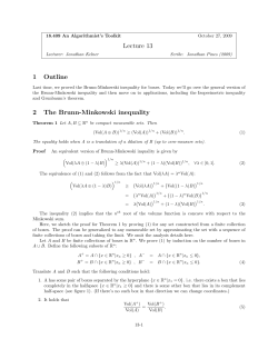 Brunn-Minkowski inequality (cont.), Brunn`s