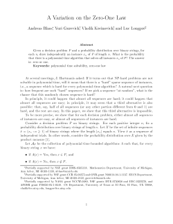 A Variation on the Zero-One Law