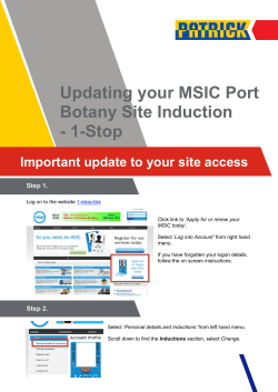 Updating your MSIC Port Botany Site Induction - 1-Stop