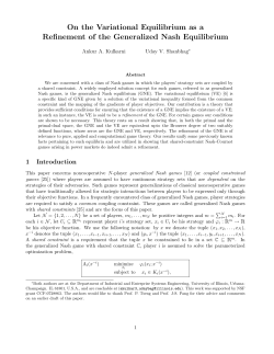 On the Variational Equilibrium as a Refinement of the Generalized