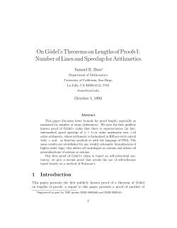 On Gödel`s Theorems on Lengths of Proofs I: Number
