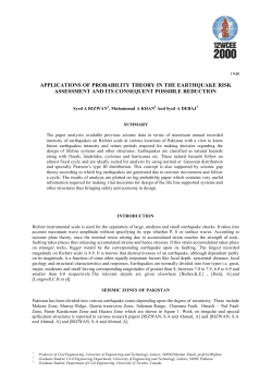 applications of probability theory in the earthquake risk assessment