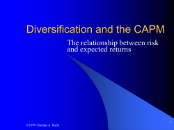 Diversification and the CAPM