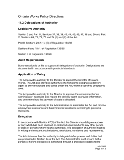 see Directive 11.2: Delegations of Authority