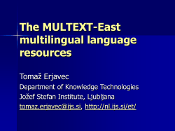 The MULTEXT-East multilingual language resources