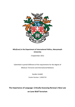 Chapter 3: The New Law on Lone Wolf Terrorism