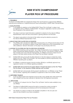 NSW State Championship Player Pick Up Procedure