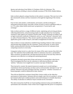 Quotes and selections from Walter A. Friedman. Birth of a Salesman