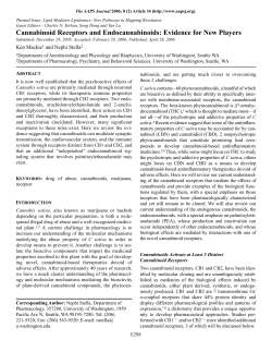 Cannabinoid Receptors and Endocannabinoids: Evidence for New