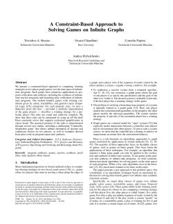 A Constraint-Based Approach to Solving Games on Infinite Graphs
