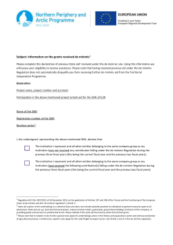 De Minimis Declaration