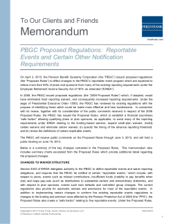 PBGC Proposed Regulations