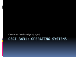 CSCI 3431: Operating Systems