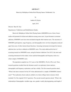 Massively Multiplayer Online Role-Playing Games