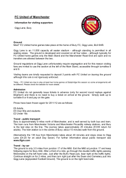 FC United play their home games at Gigg Lane, Bury, BL9 9HR