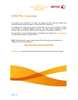 HRS Pro Overview