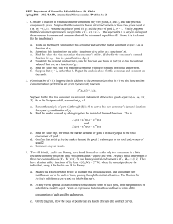 1. Consider a situation in which a consumer - Rose