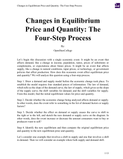 Changes in Equilibrium Price and Quantity: The Four