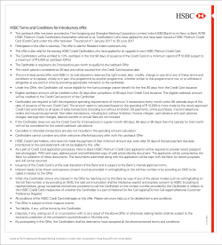 HSBC Terms and Conditions for Introductory o er