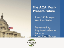 06/14/2016 ACA | Past-Present-Future