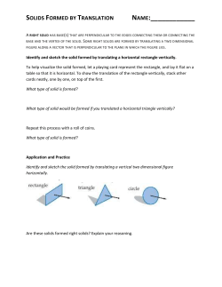 Solids Formed Activity