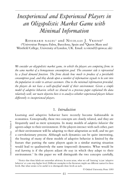 Inexperienced and Experienced Players in an Oligopolistic Market