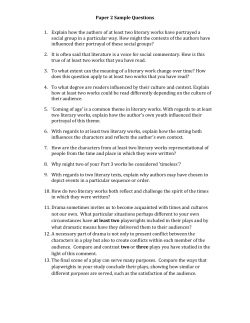 Paper 2 Sample Questions Explain how the authors of at least two