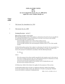 explantory notes - Legislative Assembly of Saskatchewan