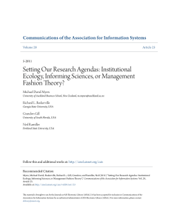 Institutional Ecology, Informing Sciences, or Management Fashion