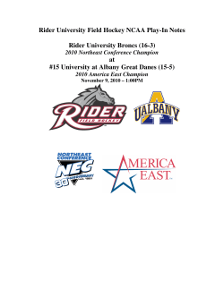 Rider University Field Hockey NCAA Play