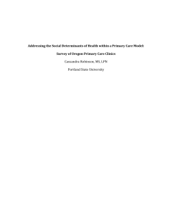 Addressing the Social Determinants of Health within a Primary Care