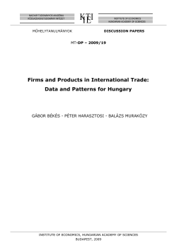 Firms and Products in International Trade: Data and Patterns for