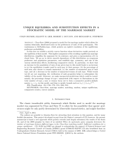 Unique equilibria and substitution effects in a stochastic model of the