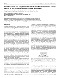 Selective head-to-tail recognition in hydrazide-based - ISI