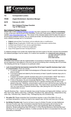 Top 10 TRID Issues - Correspondent Home Lending, Inc.