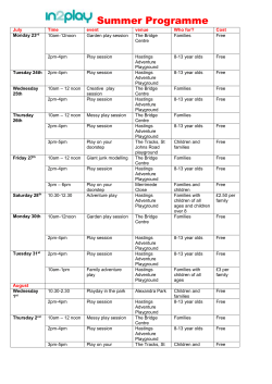 summer programme 2012