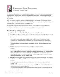 Officiating Skills Assessment Score and Timing