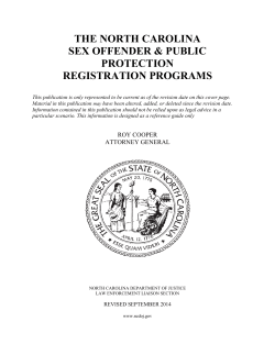 the North Carolina Sex Offender and Public Protection