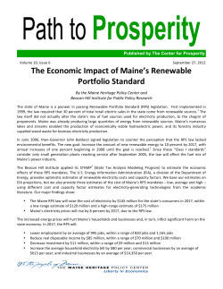Path to Prosperity Maine RPS Standards 092412