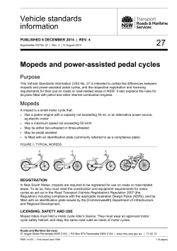 Mopeds and power-assisted pedal cycles