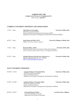 ALBERTO BUCCI`s CURRENT UNIVERSITY POSITIONS AND