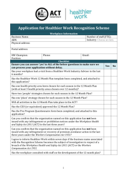 Application for Healthier Work Recognition