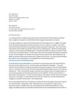 Northern Little League protest letter - Ledger